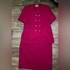 Morgan Miller Fuchsia Skirt Set with Gold Accents